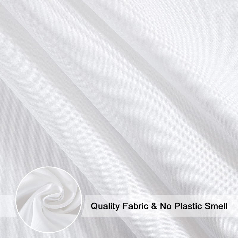 EurCross Long White Shower Curtain Liner 72 x 78 inches, Machine Washable High Grade Water Repellent Fabric Curtain Liner for Shower Bathroom 78 inch Length - Image 3